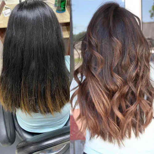 Deep Root Bob With Copper Highlights
