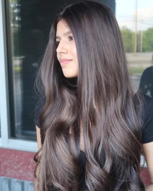 Slate Brown Sombre With Long Layers