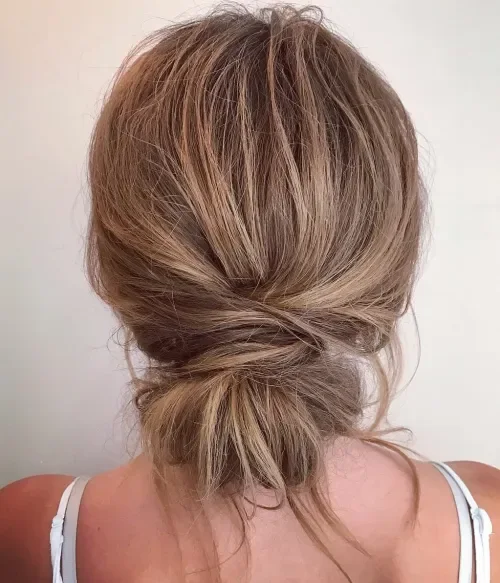 Bronde Pinched Chignon With Highlights