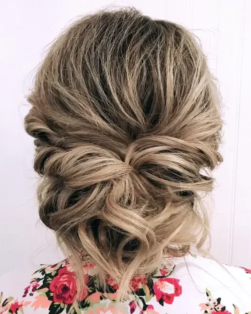 Caramel Blonde Rolled Vine Updo