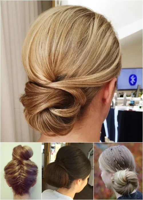 Golden Blonde Twisted Roll Updo