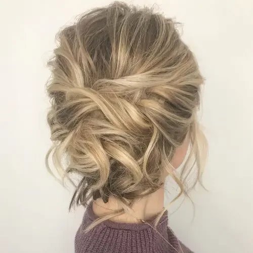 Tousled Champagne Blonde Updo