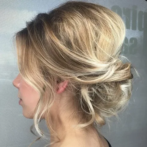 Voluminous Blonde Bouffant Updo