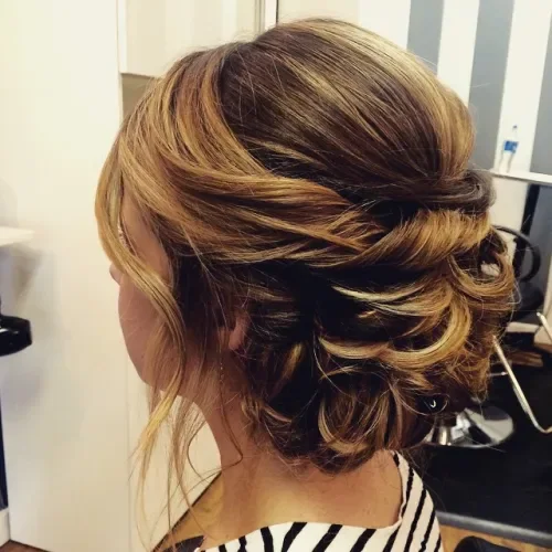 Copper Brown Rolled Updo