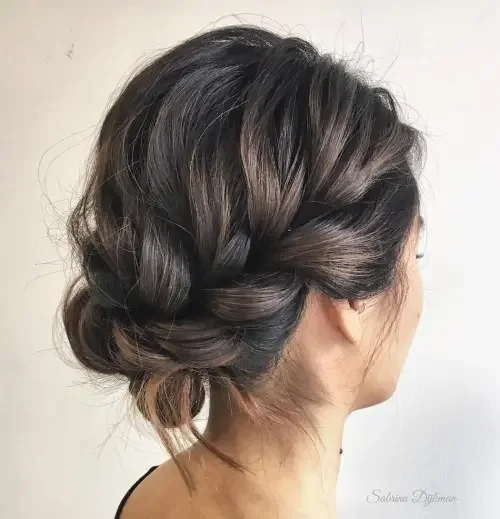 Chunky Rope Braid Updo