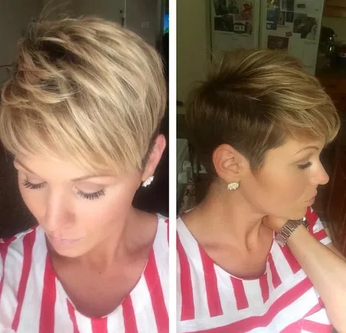 Feathered Blonde Pixie Cut