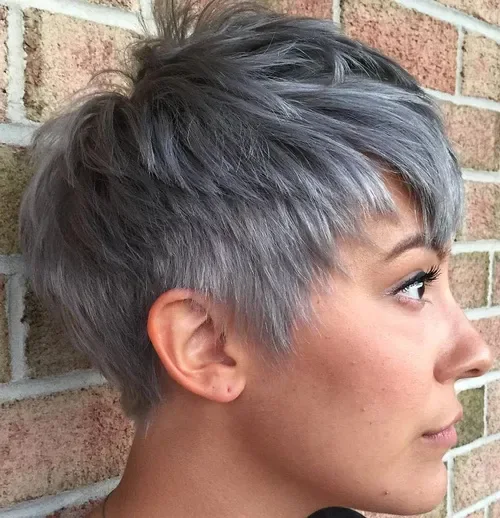 Smoky Gray Choppy Pixie