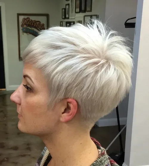 Fluffy Silver Blonde Pixie