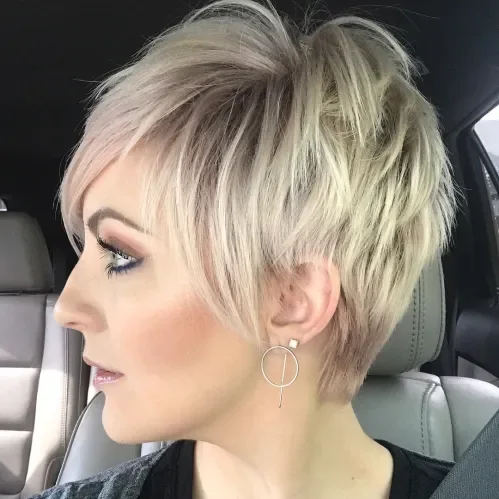 Blonde Textured Undercut Pixie