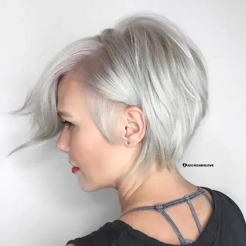 Silver Side-Parted Pixie Bob