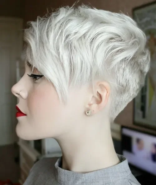 Tousled Blonde Fringe Pixie