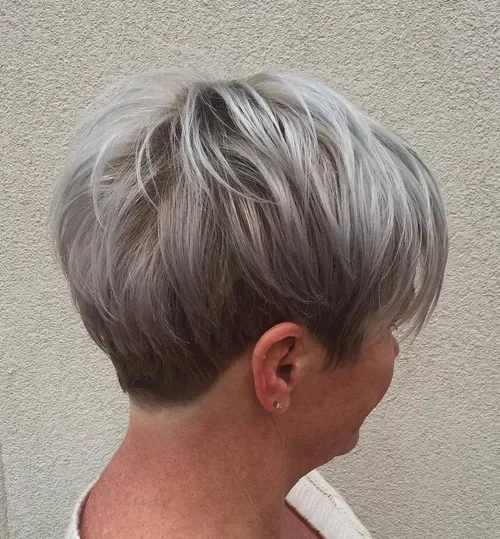 Gray Brown Undercut Pixie