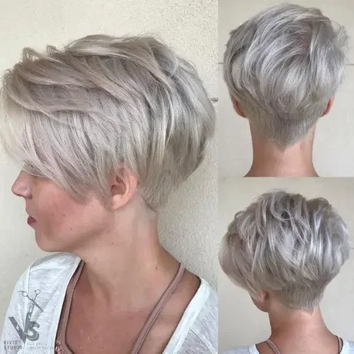 Silver Gray Volume Pixie