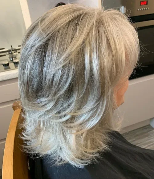 Icy Blonde Soft Layered Bob