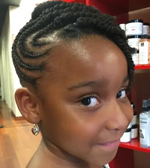 Asymmetrical Cornrows With Twists