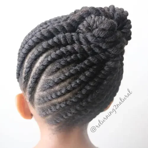 Sculpted Cornrow Roll Bun