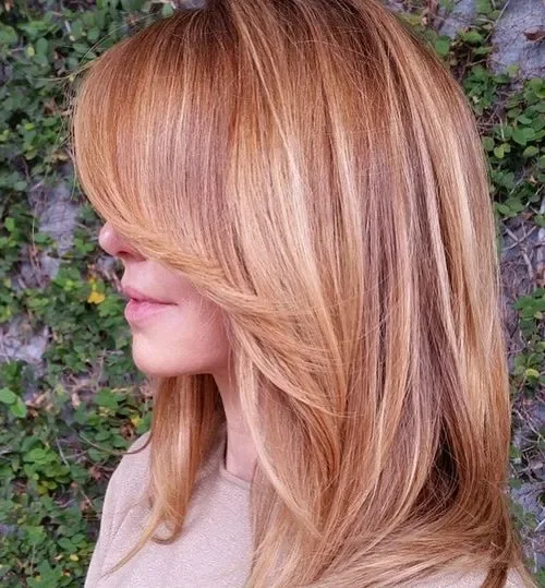 Rosey Strawberry Layered Side-Sweep Lob