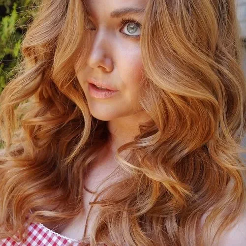 Caramel Strawberry Blonde Spiral Waves