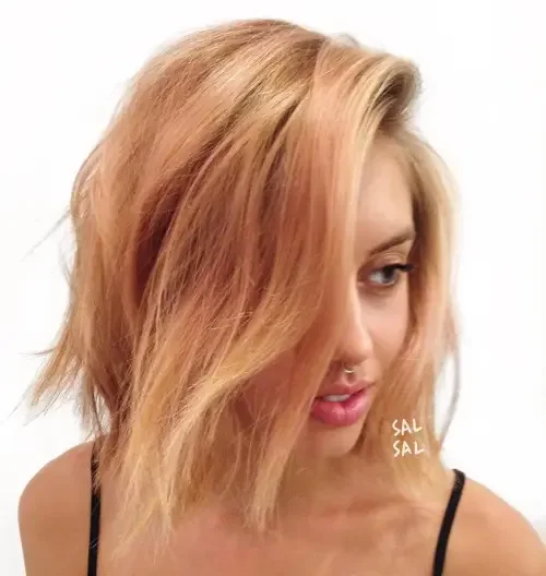 Champagne Blonde Flip With Volume