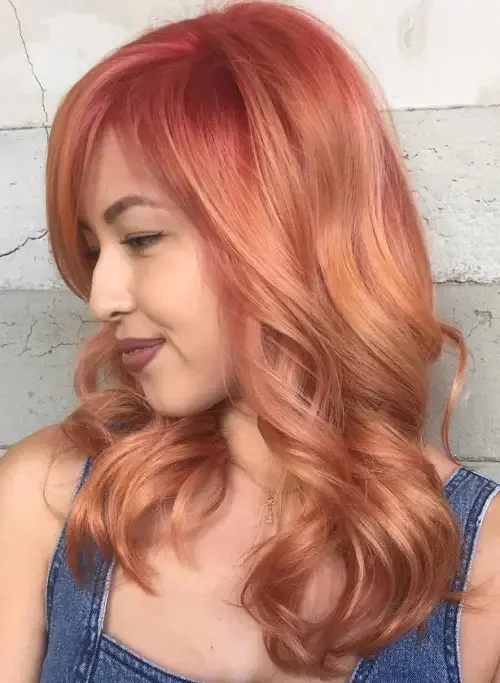 Peach And Golden Melt With Waves