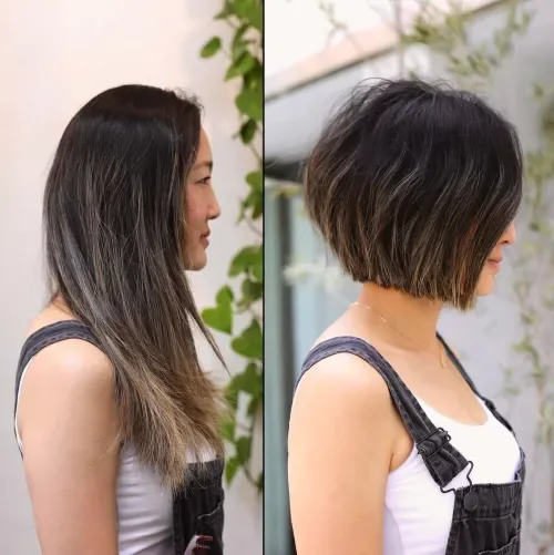 Back-Swept Brunette Medium Bob Bob