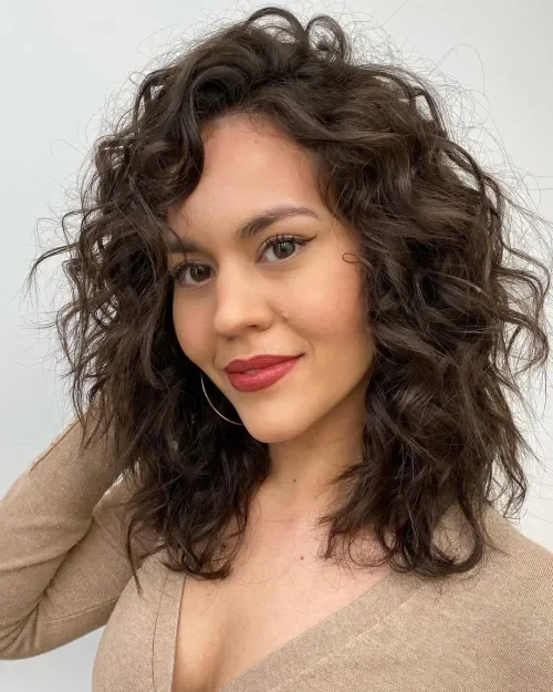 Shoulder-Length Loose Ringlet Curls Lob