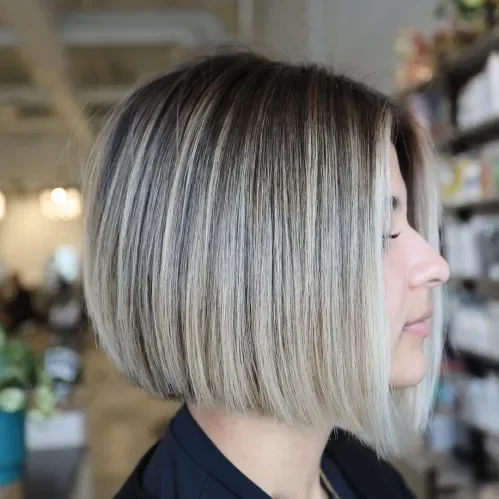 Blonde Bob With Straight Cut Lines Bob