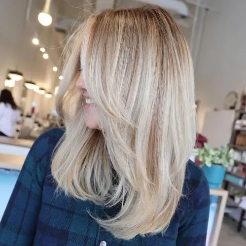 Long Bob With Glossy Side Layers Lob