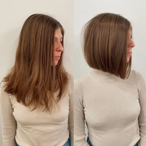 Chestnut Brown Straight Lob Lob