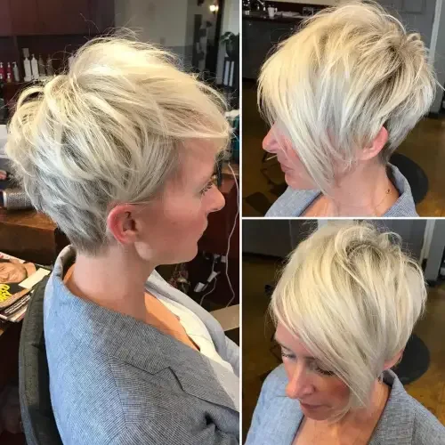 Wind-Swept Blonde Pixie With Volume
