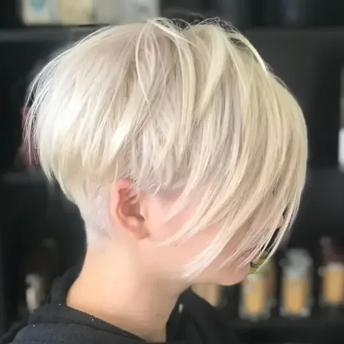 Longer Blonde Textured Pixie Crop