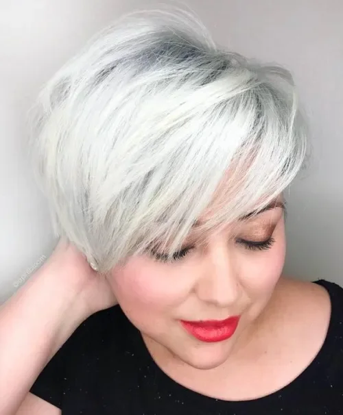 Platinum Side Fringe Pixie