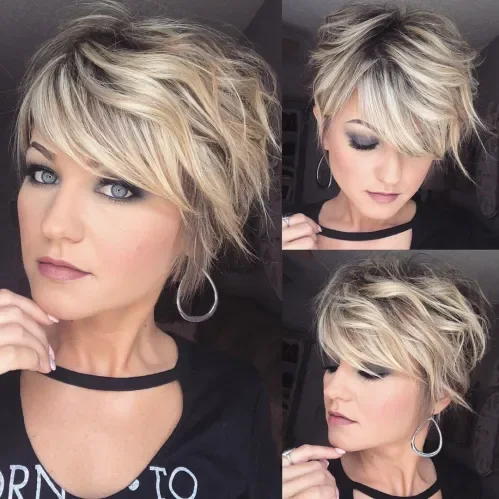 Chunky Layered Blonde Pixie