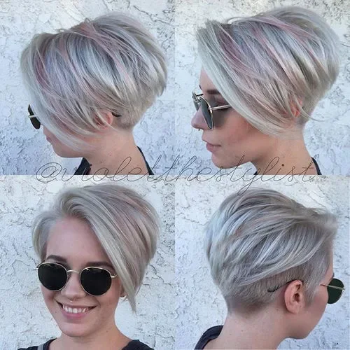 Pastel Gray-Lilac Pixie Undercut