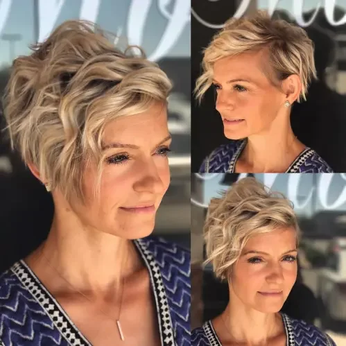 Blonde Upward Textured Pixie