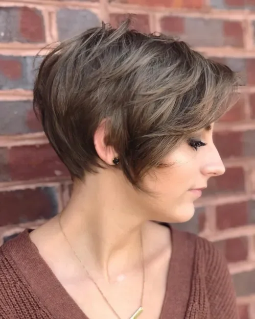 Chocolate Brown Choppy Pixie