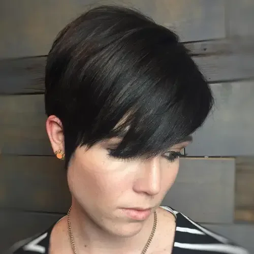 Black Micro-Fringe Pixie Bob