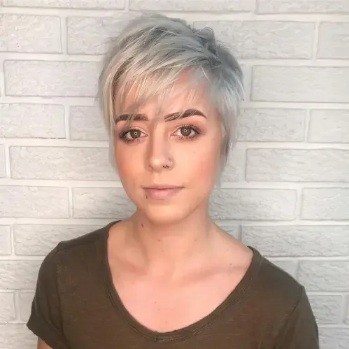Icy Blonde Tousled Pixie