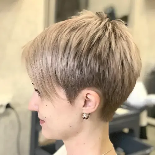 Icy Blonde Side-Stack Pixie