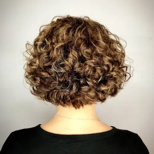 Curly Nape-Length Bob For Volume