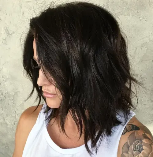 Tousled Fringe Layered Lob