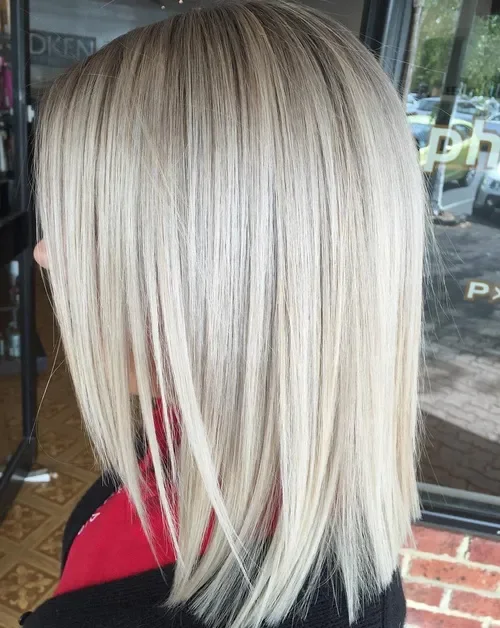 Sleek Long Bob With Bangs