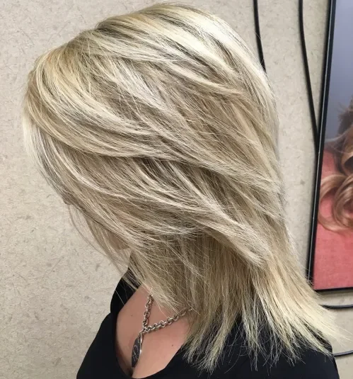 Textured Undercut Blonde Layers