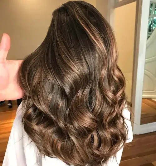 Bronze Caramel Brown With Glossy Waves