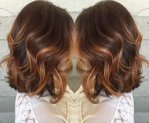 Layered Lob With Soft Caramel Contrast
