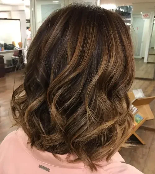 Shiny Caramel Balayage Bob