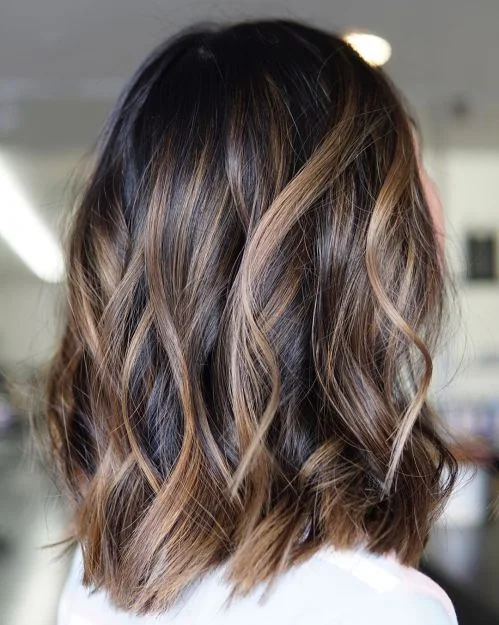 Dark Roots With Blonde Caramel Peekaboo