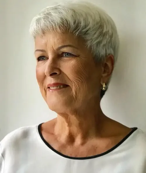 Light Gray Feathered Pixie Crop