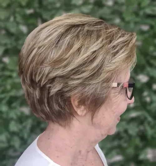 Ash Brown Side-Swept Feathered Bob
