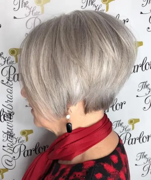 Silver Shaggy Rounded Pixie Cut